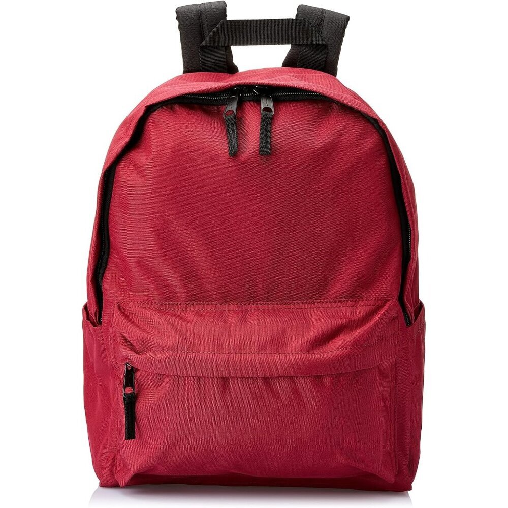 🆕 Men Red Classic School Lightweight Durable Featuring Adjustable Top Backpack
